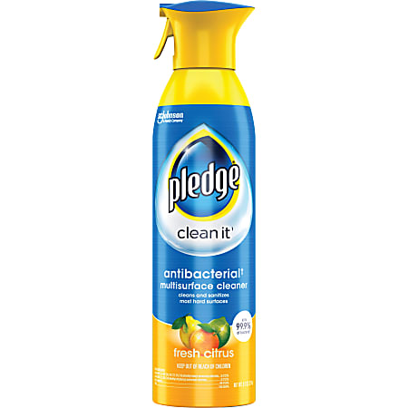Pledge Multi-Surface Antibacterial Everyday Cleaner - Spray - 9.7 fl oz (0.3 quart) - 6 / Carton - Clear