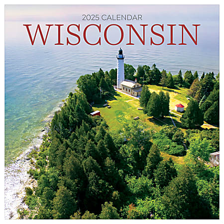 2025 TF Publishing Monthly Wall Calendar, 12” x 12”, Wisconsin, January 2025 To December 2025