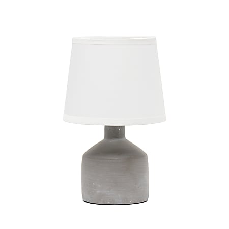 Simple Designs Mini Bocksbeutal Concrete Table Lamp, 9-7/16", White Shade/Gray Base