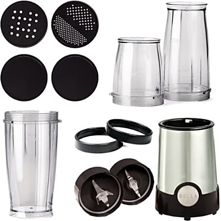 Bella 12 Piece Rocket Blender, Stainless Steel - 200 W - 12 Pieces - 2 Blades