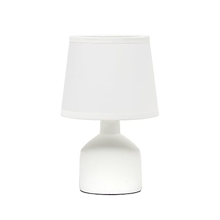 Simple Designs Mini Bocksbeutal Concrete Table Lamp, 9-7/16", White Shade/Off White Base
