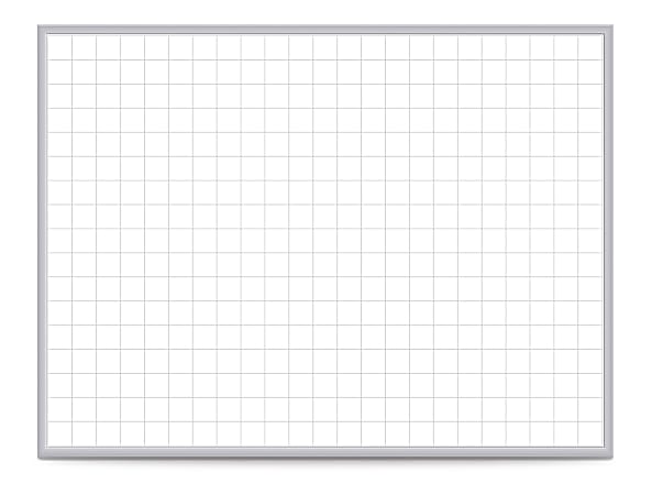 Ghent Grid Magnetic Dry-Erase Whiteboard, 48" x 72", Aluminum Frame With Silver Finish