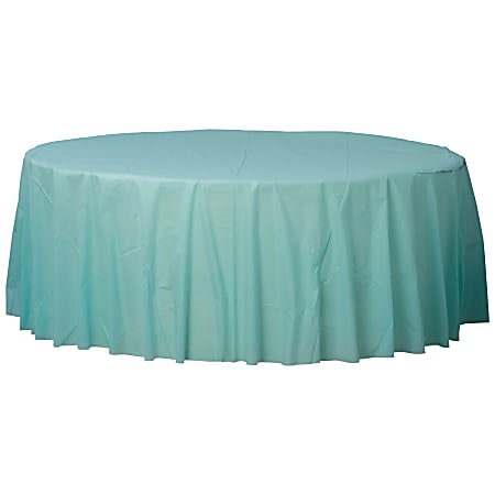 Amscan 77017 Solid Round Plastic Table Covers, 84",