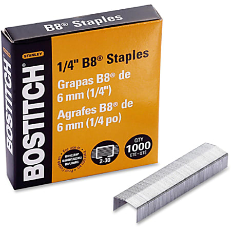 Bostitch PowerCrown Premium Staples - 210 Per Strip - 1/4