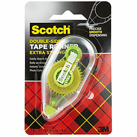 Scotch Tape Runner Double Sided Adhesive Extra Strength 33' 