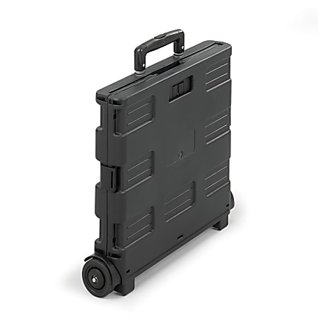 Safco Stow Away Folding Caddy - Telescopic Handle - 50 lb Capacity - 2 Casters - x 16.5
