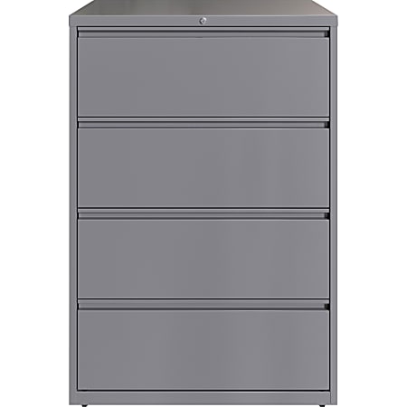 Lorell® 36"W Lateral 4-Drawer File Cabinet, Metal, Silver