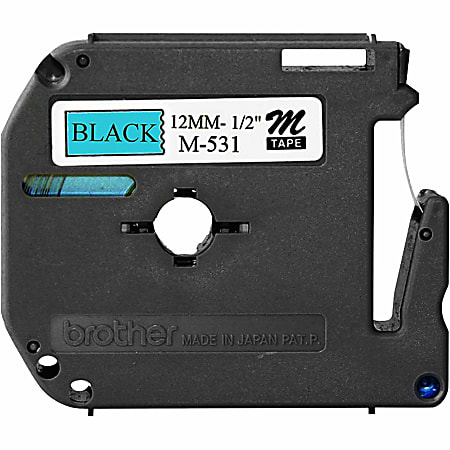 Brother® M-531 Black-On-Blue Tape, 0.5" x 26.2'