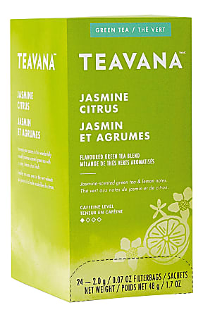 Teavana Jasmine Citrus Green Tea Bags, 0.07 Oz, Box Of 24