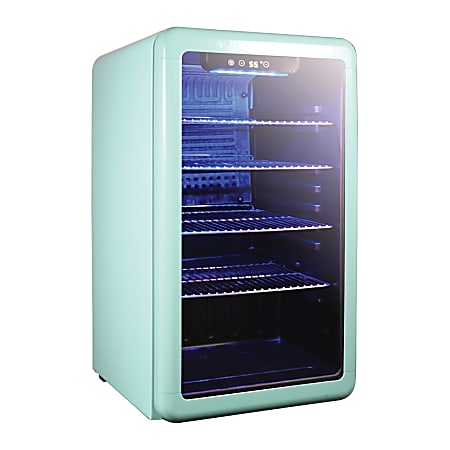 Magic Chef 3.4 Cu. Ft. Retro Beverage Cooler, 30-3/4”H x 17-1/2”W x 19-3/4”D, Green