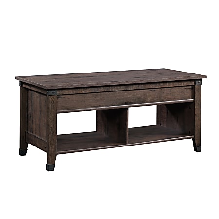 Sauder® Carson Forge Lift-Top Coffee Table, Rectangle, Coffee Oak