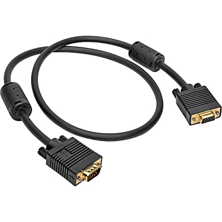 Tripp Lite VGA Coax High-Resolution Monitor Extension Cable with RGB Coax (HD15 M/F), 3 ft. -Extension Cable - Supports up to 2048 x 1536 - Shielding - - Black