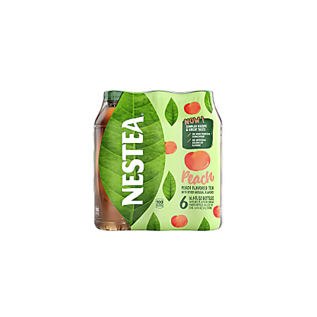 Nestea® Flavored Iced Tea, Peach, 16.9 Oz, Carton Of 6
