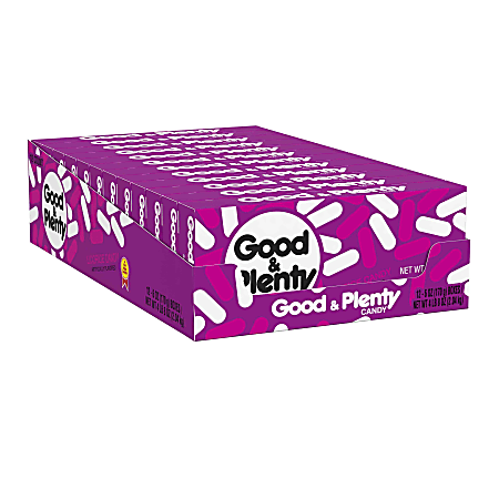 Good & Plenty Licorice Candy, 6 Oz, Pack Of 12 Boxes