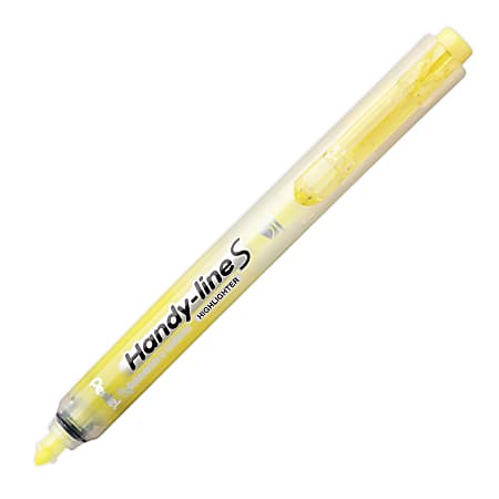 Pentel® Handy-Line S™ 54% Recycled Retractable Highlighters, Chisel Point, Yellow, Pack Of 12