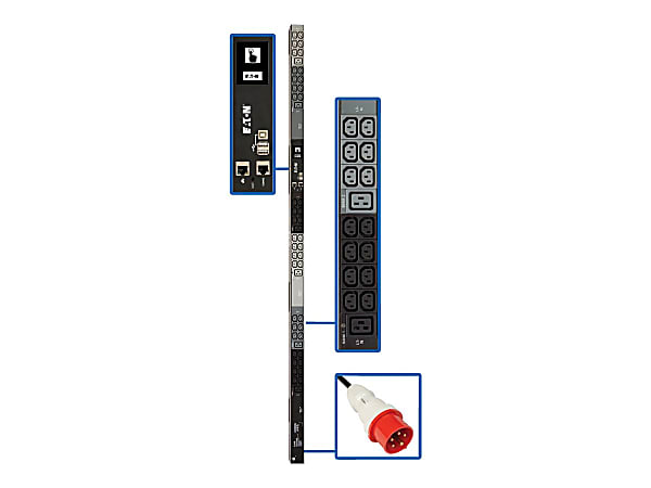Tripp Lite 3-Phase PDU Monitored 11.5kW 220/230/240V 42 C13; 6 C19 16/20A - Monitored - IEC 60309 16/20A RED (3P+N+E) - PDU3XEVN6G20