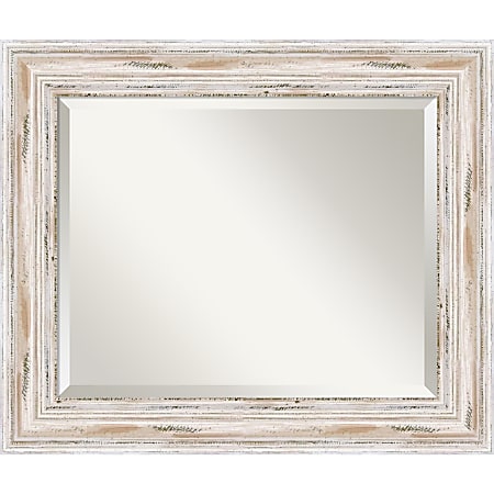 Amanti Art Alexandria Whitewash Wall Mirror, Rectangle, 21" x 25"