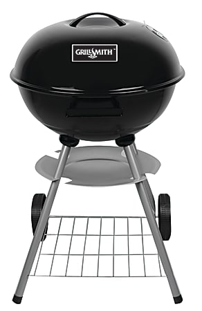 GrillSmith OG2026001-GS Round Kettle Grill, 29-1/2"H x 20"W x 18-1/4"D, Black