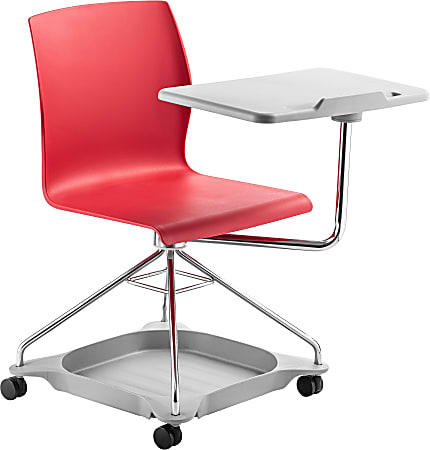 National Public Seating® CoGo Series 25"W Student Desk And Mobile Tablet Arm Chair, Red