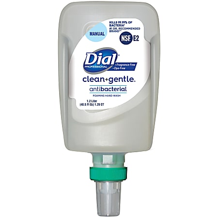 Dial FIT Refill Clean+ Foaming Hand Wash - 40.6 fl oz (1200 mL) - Bacteria Remover, Odor Remover - Skin, Hand - Antibacterial - Fragrance-free, Dye-free - 3 / Carton
