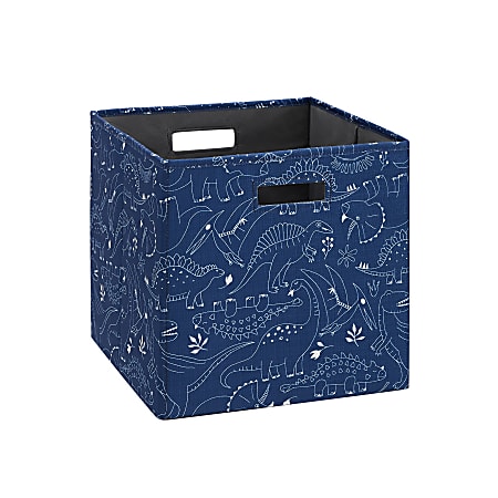Linon Emmet Storage Bins, 13”H x 13”W x 13”D, Dinosaur, Set Of 2 Bins