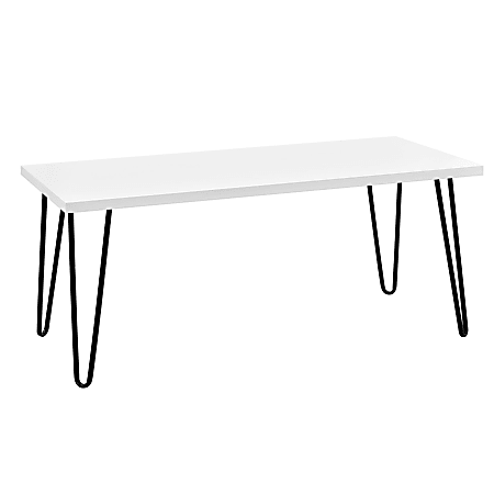 Ameriwood™ Home Owen Retro Coffee Table, Rectangular, White/Black