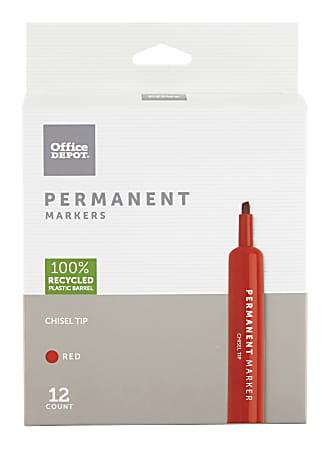 Office Depot® Brand Permanent Markers, Chisel Point, 100%