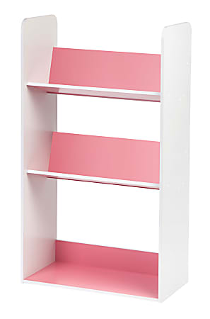 IRIS 2-Tier Storage Shelf With Footboard, Pink/White