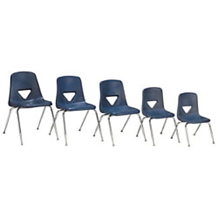 Scholar Craft™ 120 Series Student Stacking Chairs, Extra Large, 31 1/2"H x 20"W x 24"D, Navy, Set Of 5