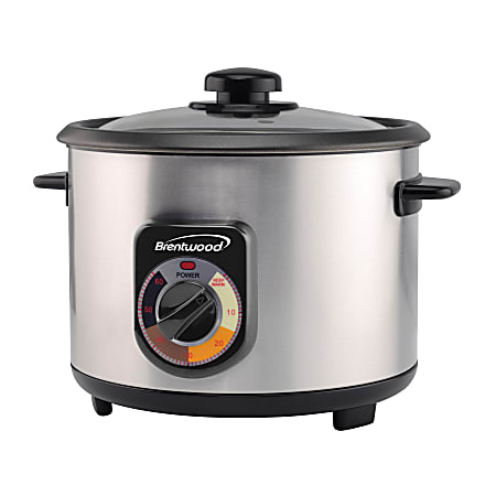 Brentwood 8 Quart Stainless Steel Slow Cooker - Office Depot