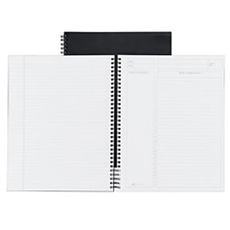 FORAY® Refillable Wirebound Business Notebook, Project Planner, 8 3/5" x 11", Faint Ruled, 80 Sheets, Black
