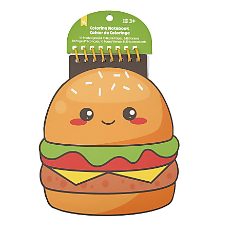 Little Yellow Bicycle&reg; Burger Shaped Notebook/Coloring Book