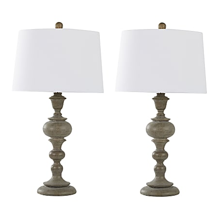LumiSource Morocco Contemporary Table Lamps, 30”H, Off-White Shade/Acid Paloma Base, Set Of 2 Lamps