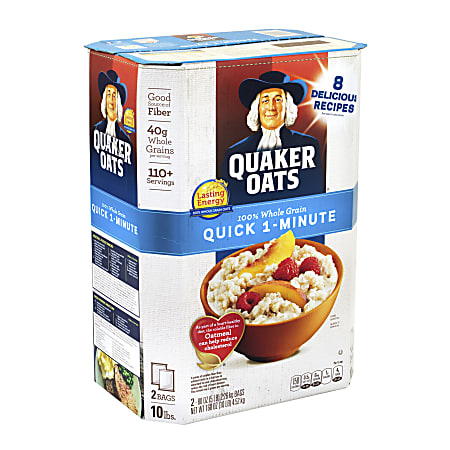 Quaker Oats Quick 1-Minute Oatmeal, 5 lb, Pack Of 2 Boxes