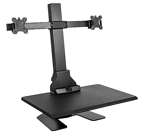 Mount-It! MI-7952 Electric Standing Desk Converter With Dual-Monitor Mount, Black