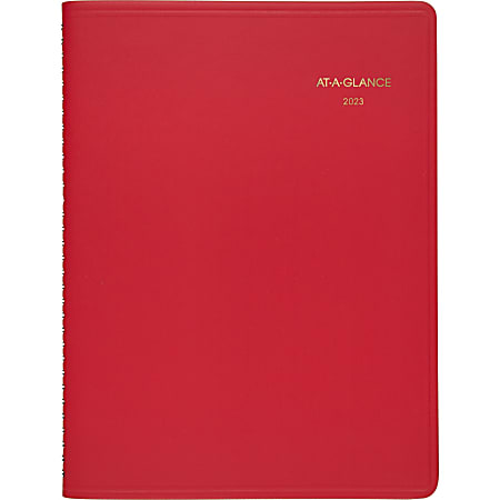 AT-A-GLANCE Fashion 2023 RY Weekly Appointment Book Planner, Red, Large, 8 1/4" x 11"