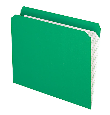 Pendaflex® Reinforced-Top File Folders, Straight Cut Tab, Letter Size, Bright Green, Box Of 100 Folders