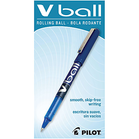 Pilot® V-Ball™ Liquid Ink Rollerball Pens, Extra Fine Point, 0.5 mm, Blue Barrel, Blue Ink, Pack Of 12 Pens