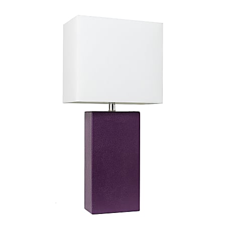 Lalia Home Lexington Table Lamp, 21"H, White/Eggplant Purple