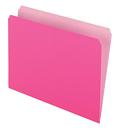 Pendaflex® Straight-Cut Color File Folders, Letter Size, Pink, Box Of 100