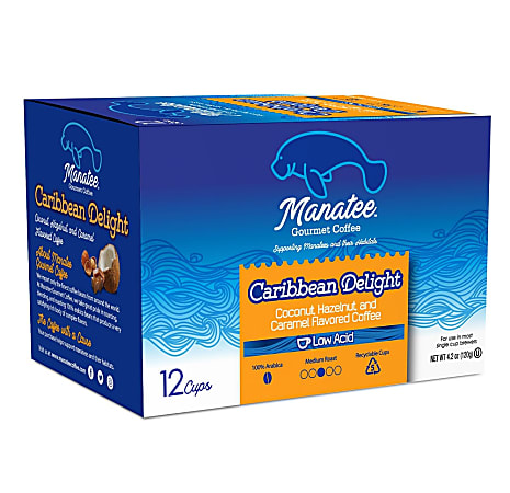 Manatee Gourmet Coffee Single-Serve Coffee K-Cup®, Caribbean Delight Blend, Carton Of 12