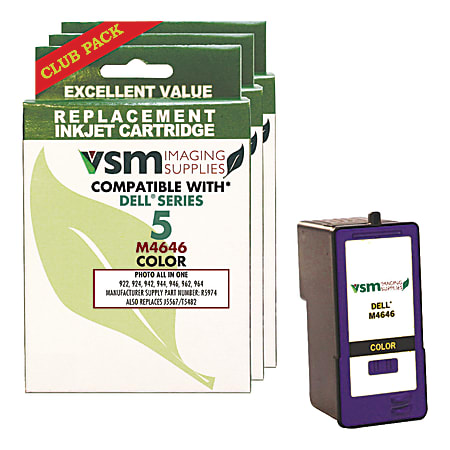 VSM VSMM4646-3PK Remanufactured Tri-Color Ink Cartridge Replacement For Dell™ 310-5371-M4646, Pack Of 3