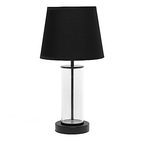 Simple Designs Encased Metal Table Lamp, 16-15/16"H, Black