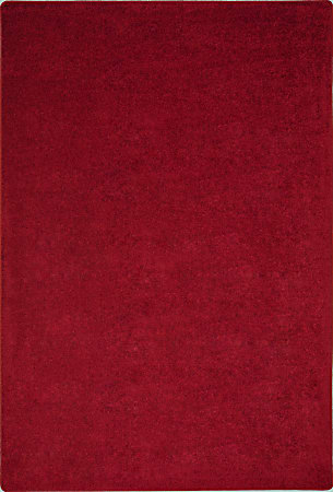 Joy Carpets Kid Essentials Solid Color Rectangle Area Rug, Endurance, 12' x 7’6”, Burgundy