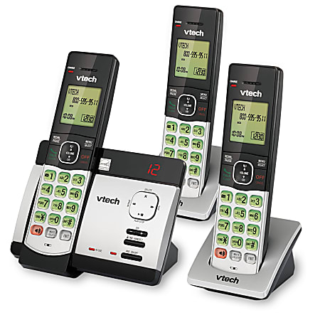 VTech CS5129 3 DECT 6.0 Expandable Cordless Phone With Digital ...