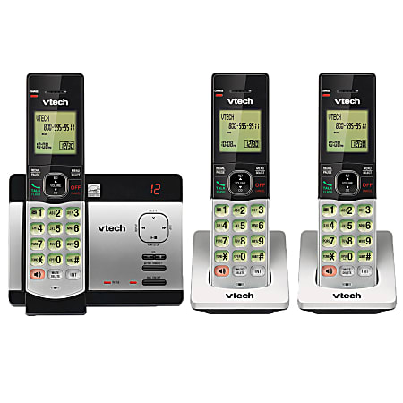 VTech® CS5129-3 DECT 6.0 Expandable Cordless Phone With Digital Answering System