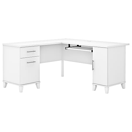 Bush Business Furniture Somerset 60"W L-Shaped Corner Desk, White, Standard Delivery