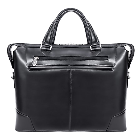 McKlein R-Series Arcadia Slim Briefcase With 17" Laptop Pocket, Black