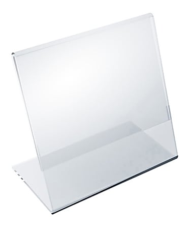 Azar Displays Acrylic Horizontal/Vertical L-Shaped Sign Holders, 4-1/2"H x 4-1/2"W x 3"D, Clear, Pack Of 10 Holders