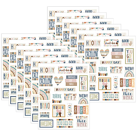 Teacher Created Resources® Stickers, Everyone is Welcome, 120 Stickers Per Pack, Set Of 12 Packs